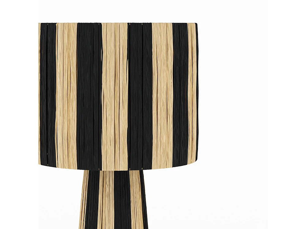 Grande lampada a strisce nere in foglia di palma - Soléa