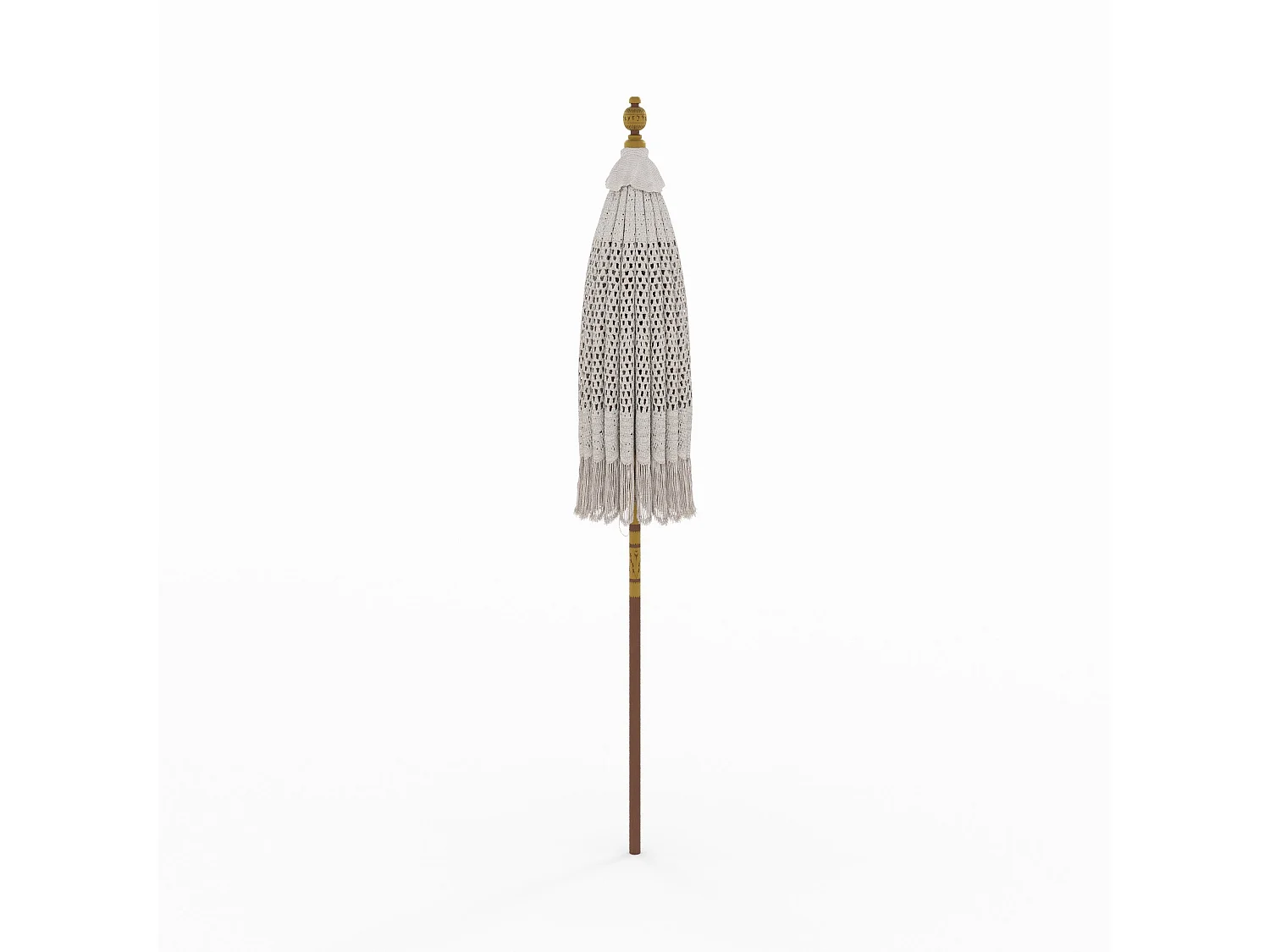 Parasol en bois de cocotier et macramé - Fakélé