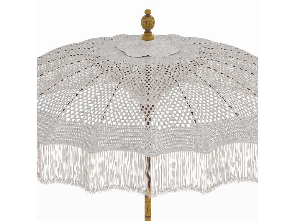 Parasol en bois de cocotier et macramé - Fakélé