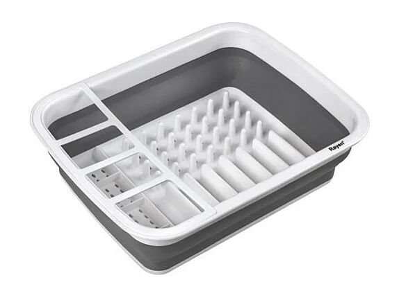 Égouttoir Vaisselle Pliable Rayen - PVC Libre de BPA - Gris/Blanc - 2301.01