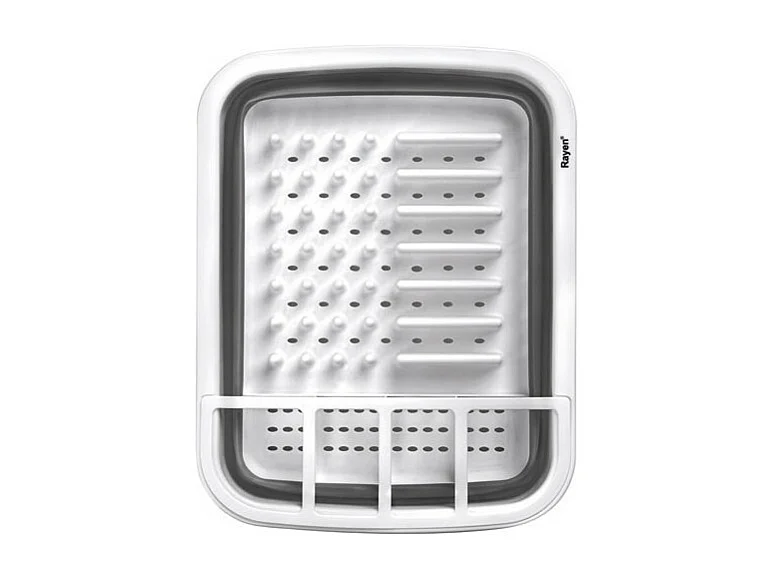 Escorredor de Louça Dobrável Rayen - PVC Livre de BPA - Cinza/Branco - 2301.01