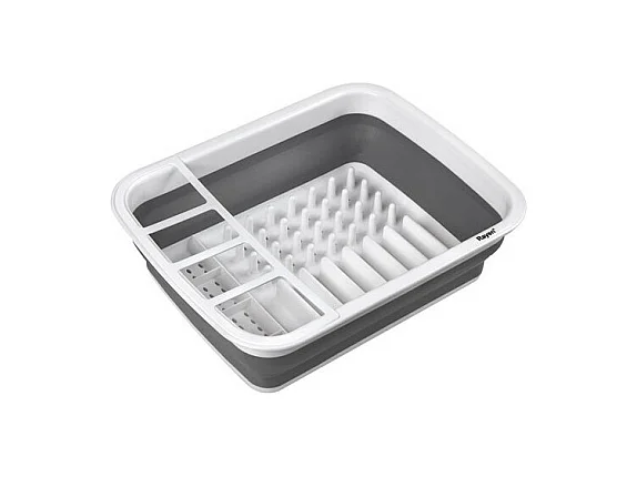 Égouttoir Vaisselle Pliable Rayen - PVC Libre de BPA - Gris/Blanc - 2301.01