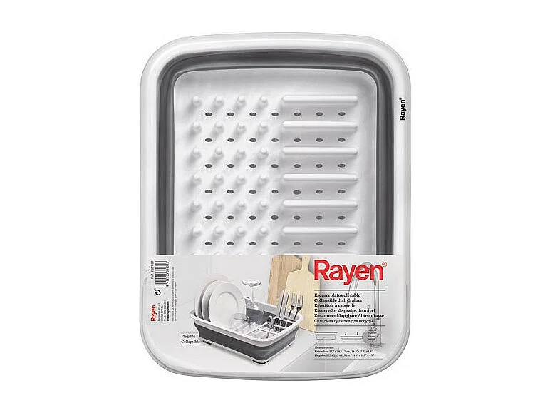 Égouttoir Vaisselle Pliable Rayen - PVC Libre de BPA - Gris/Blanc - 2301.01