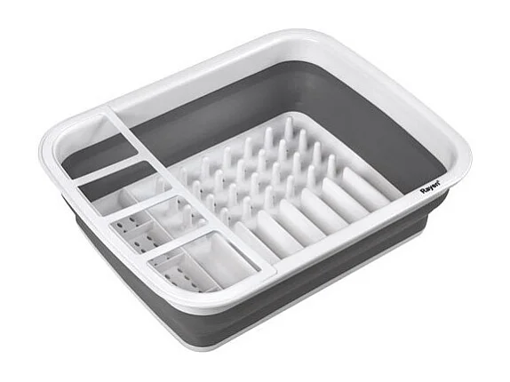 Égouttoir Vaisselle Pliable Rayen - PVC Libre de BPA - Gris/Blanc - 2301.01