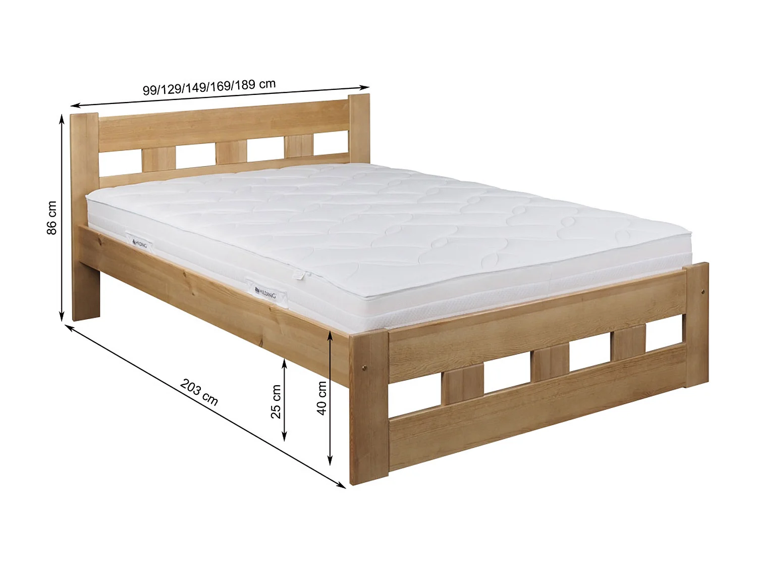 Bond 160x200 houten bed, eikenkleur