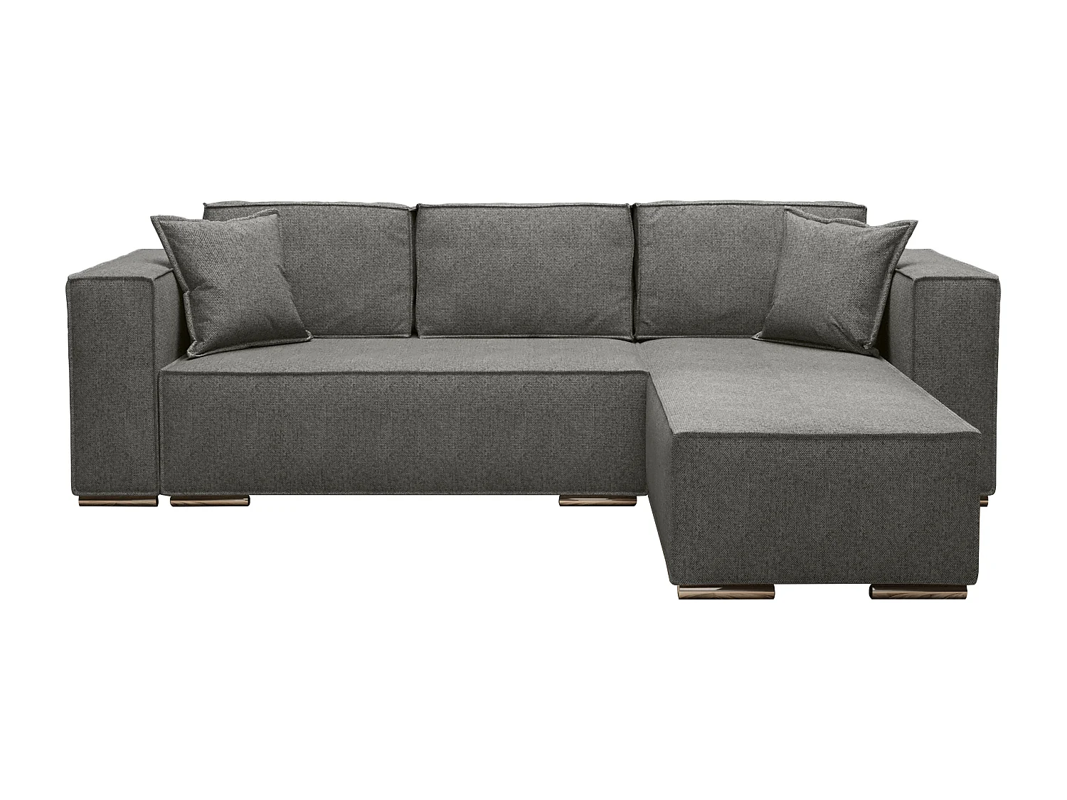 AX LIVING Grau Ecksofa mit Schlaffunktion Vinoria L-Form 255 cm R
