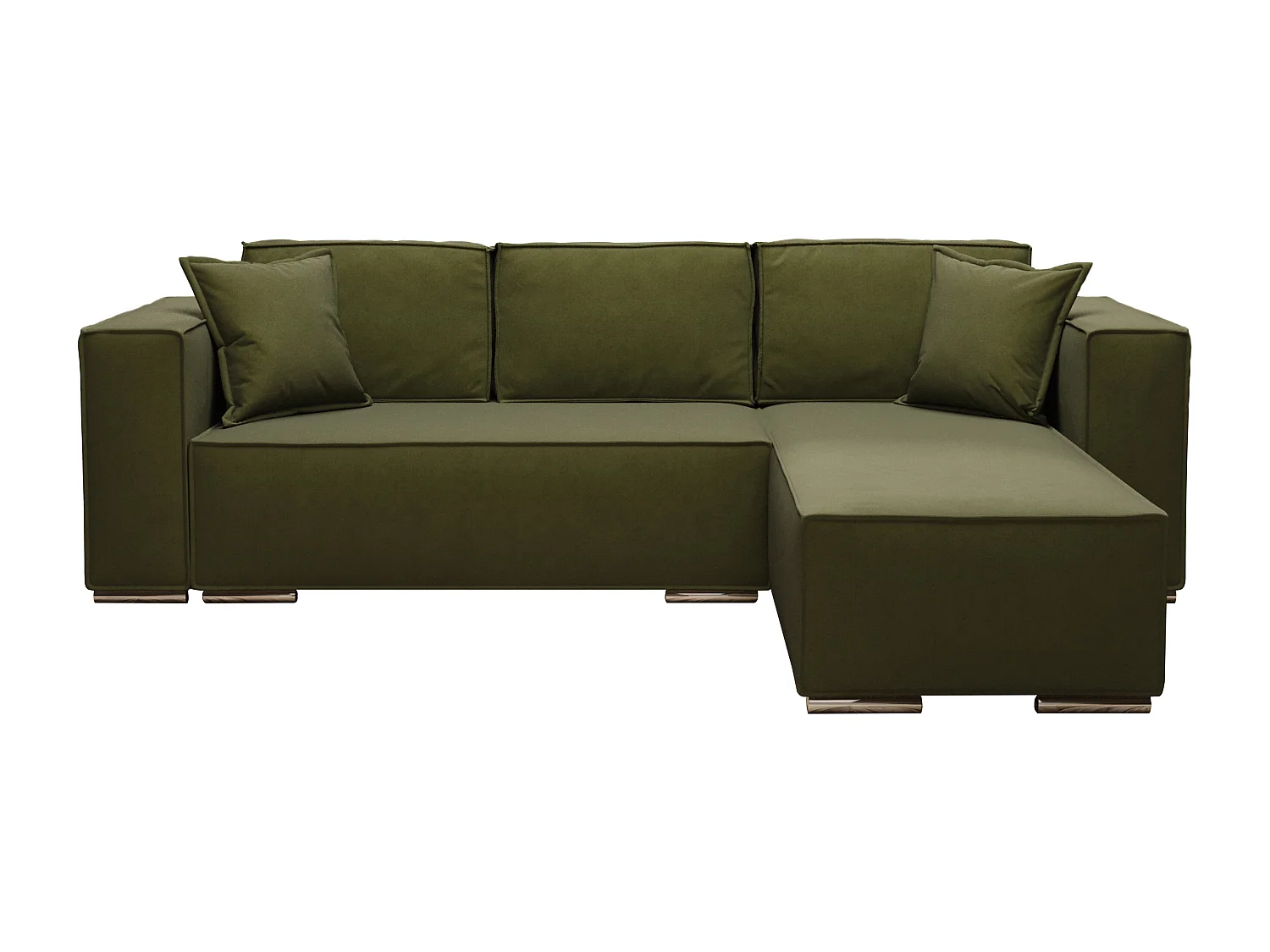 AX LIVING Grün Ecksofa mit Schlaffunktion Vinoria L-Form 255 cm R