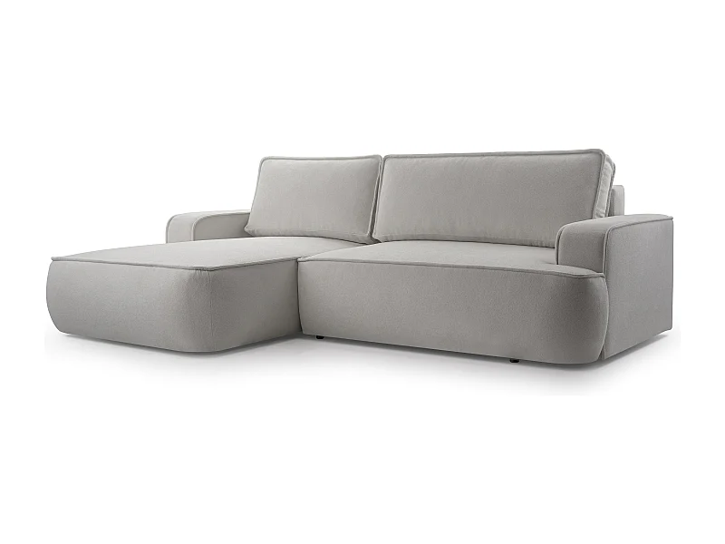 AX LIVING Grijze hoekbank met slaapfunctie Ablia lichtgrijs 267 cm L