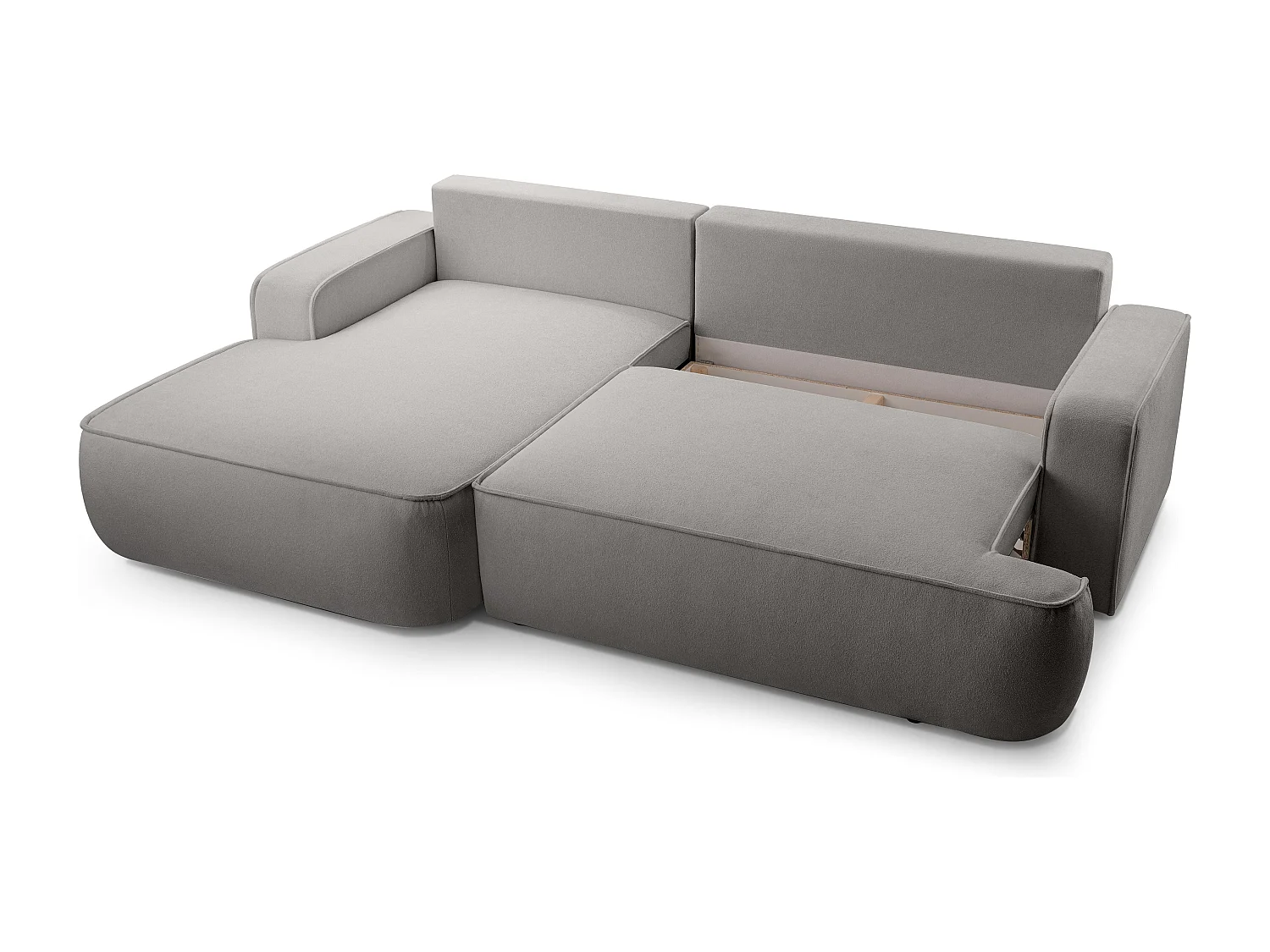 AX LIVING Ablia Sofa L Form mit Schlaffunktion Hellgrau 267 cm breit L