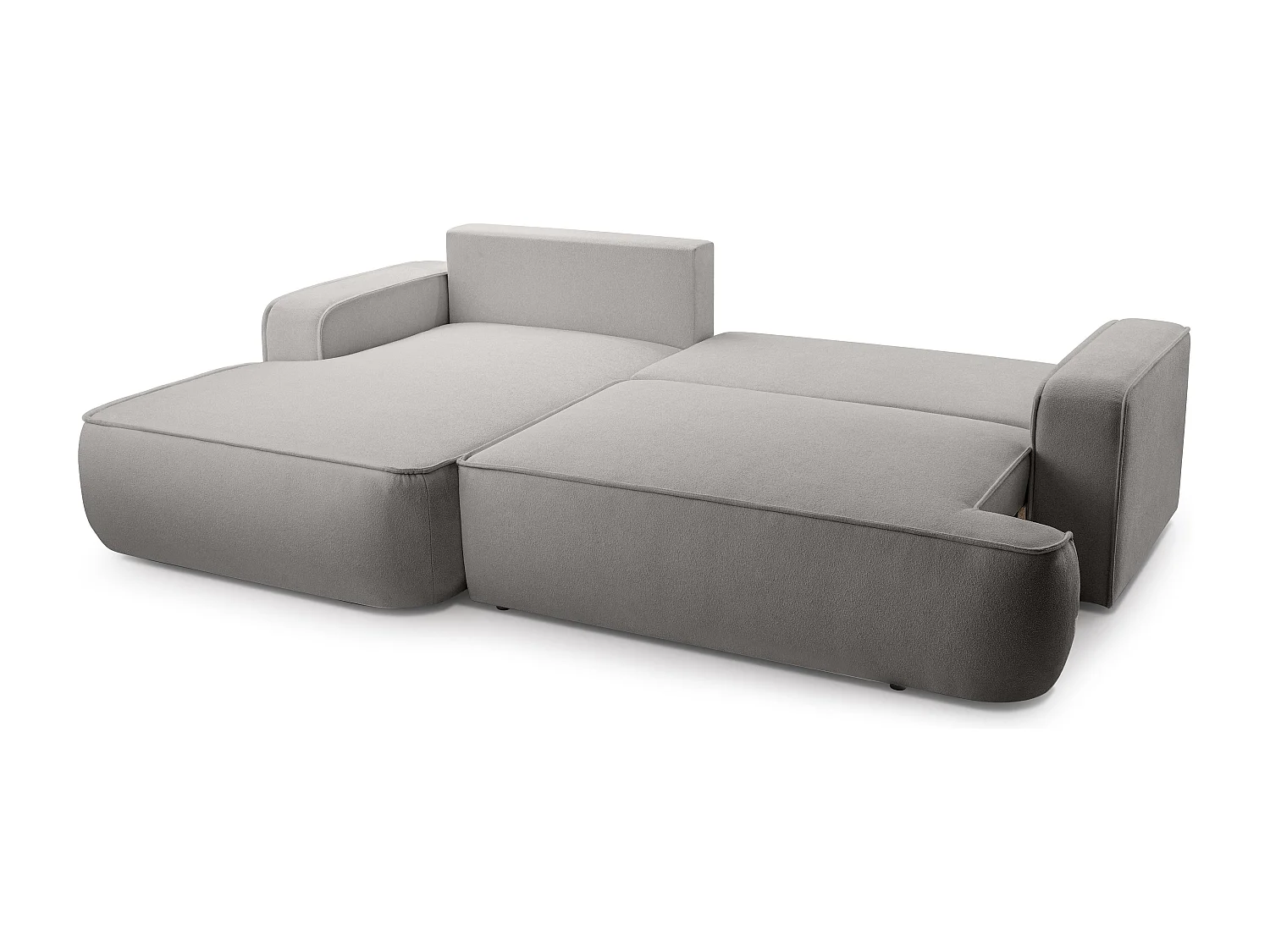 AX LIVING Ablia Sofa L Form mit Schlaffunktion Hellgrau 267 cm breit L