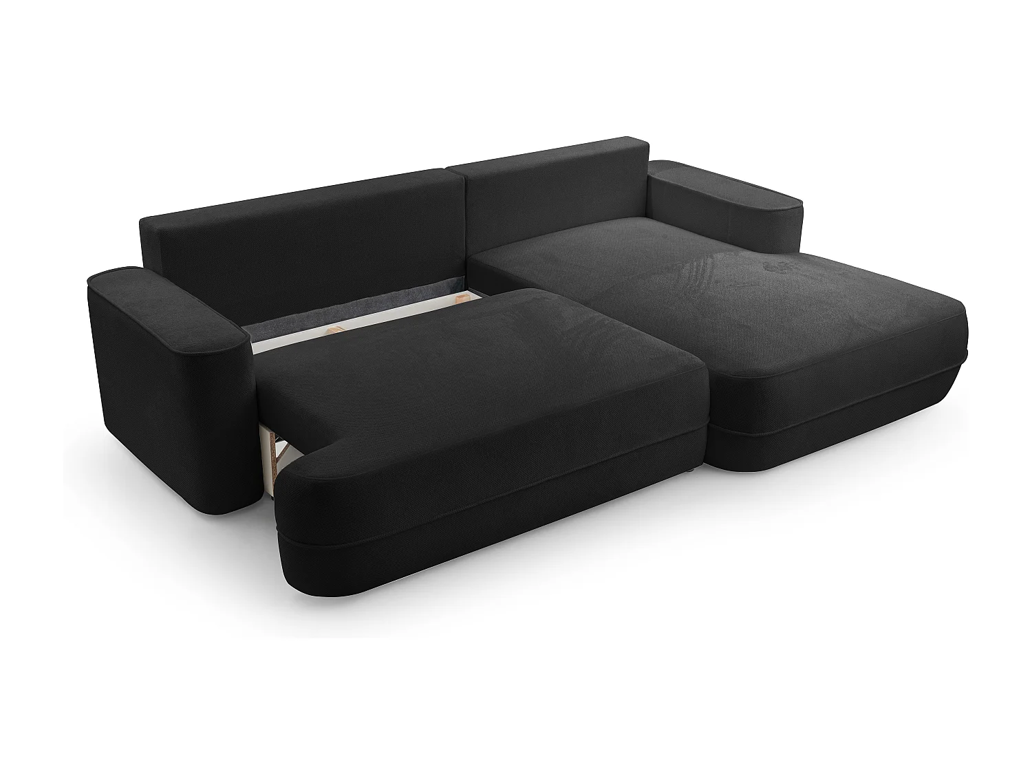 AX LIVING Ecksofa mit Schlaffunktion Peoni 267 cm elegantes Schwarz R