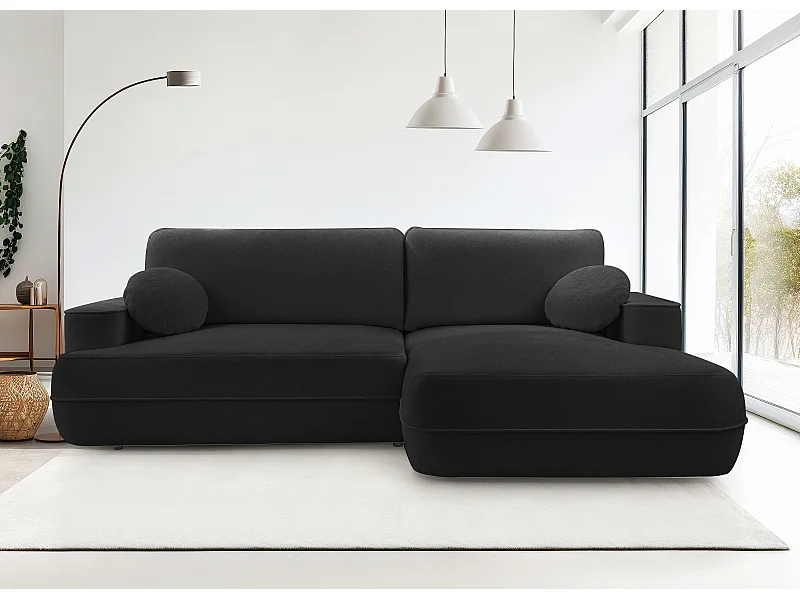 AX LIVING Ecksofa mit Schlaffunktion Peoni 267 cm elegantes Schwarz R