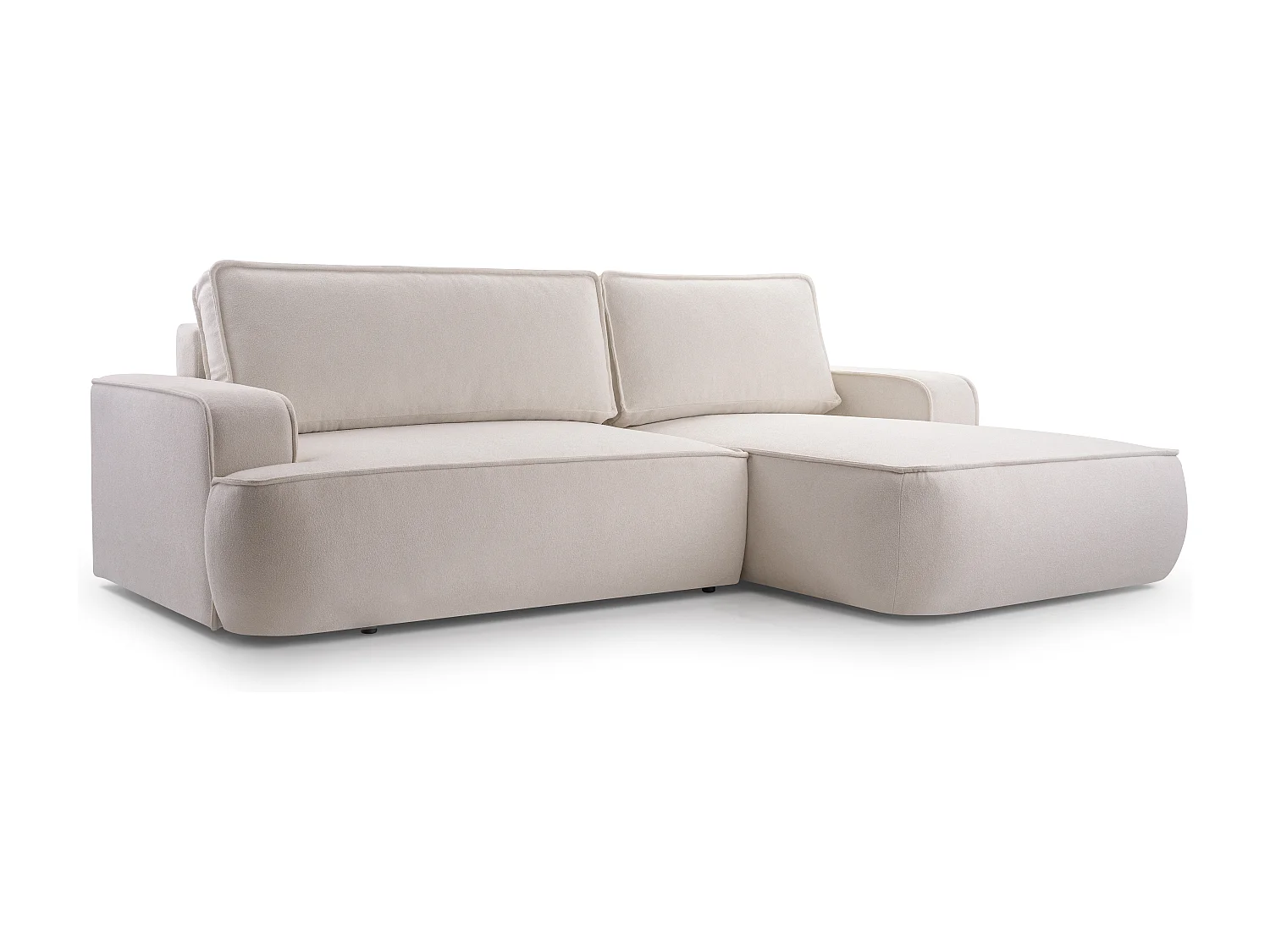 AX LIVING Ablia Sofa L Form mit Schlaffunktion Creme Ecksofa 267 cm R