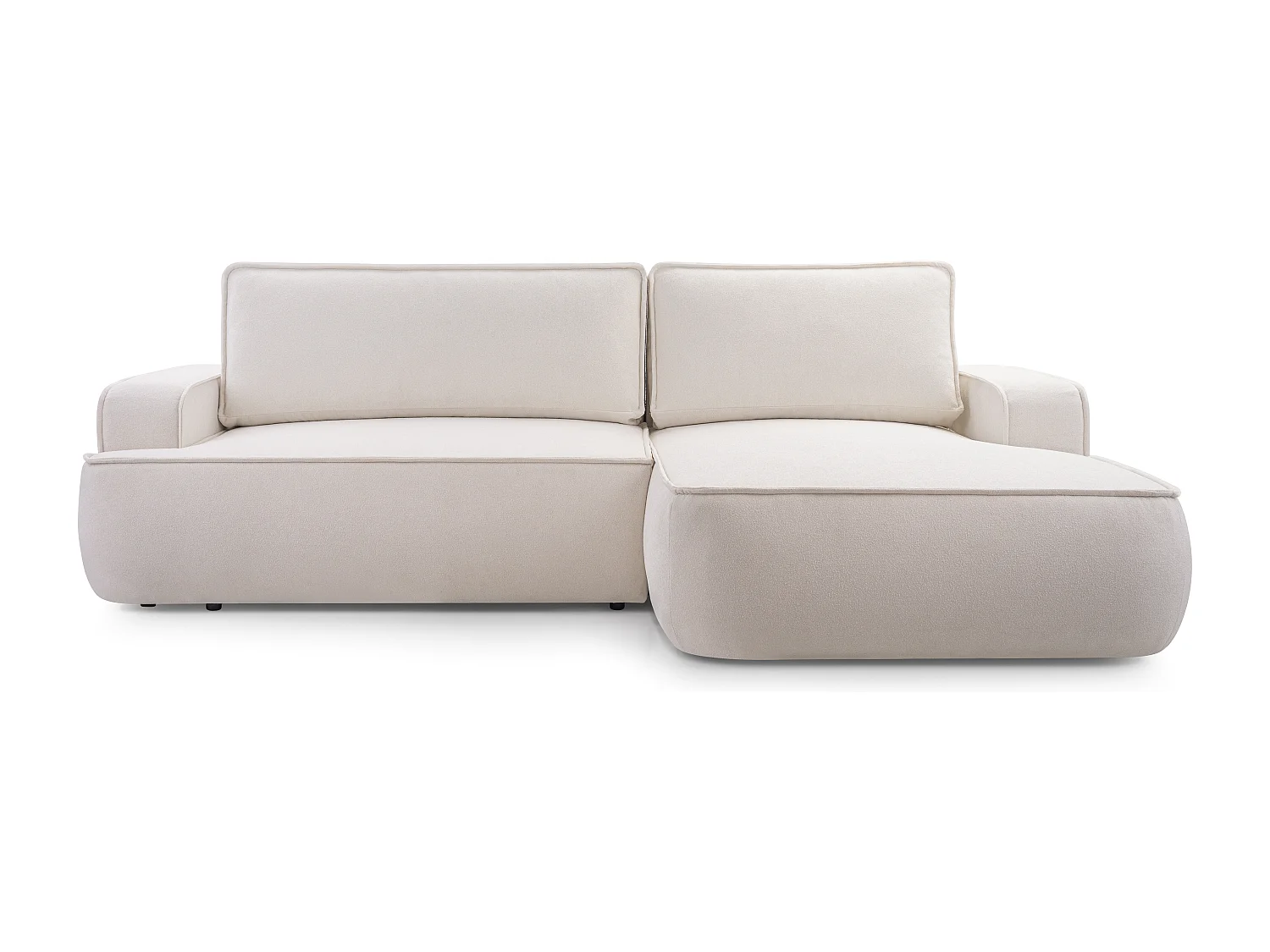 AX LIVING Ablia Sofa L Form mit Schlaffunktion Creme Ecksofa 267 cm R