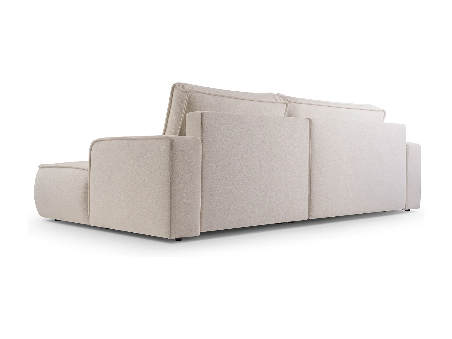 AX LIVING Ablia Sofa L Form mit Schlaffunktion Creme Ecksofa 267 cm R