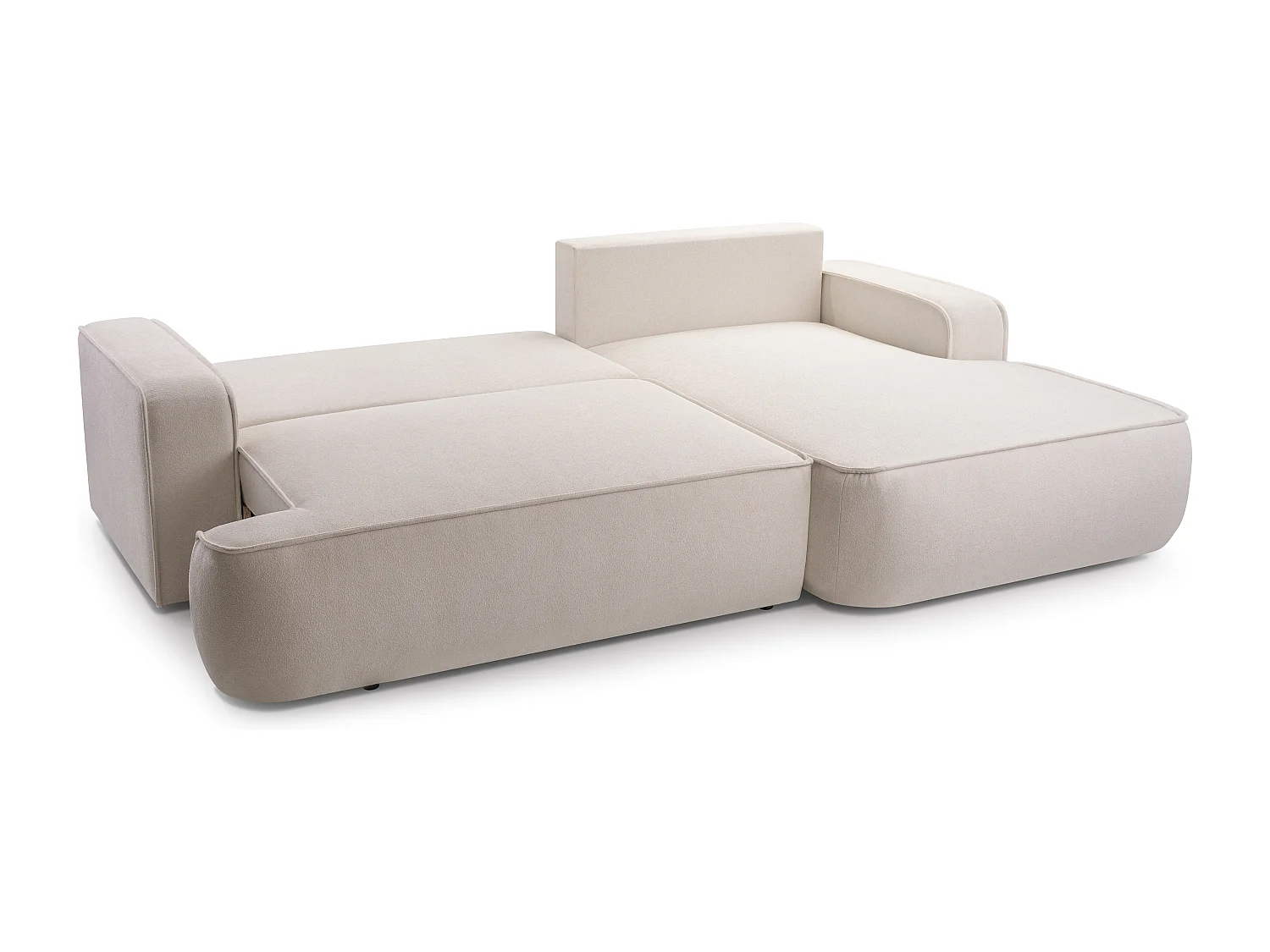 AX LIVING Ablia Sofa L Form mit Schlaffunktion Creme Ecksofa 267 cm R
