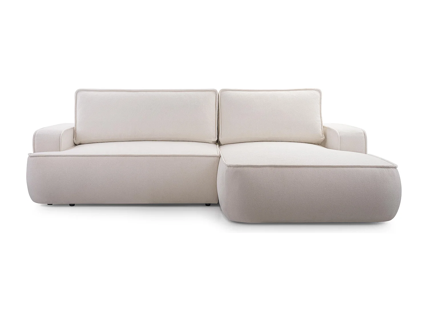 AX LIVING Ablia Sofa L Form mit Schlaffunktion Creme Ecksofa 267 cm R