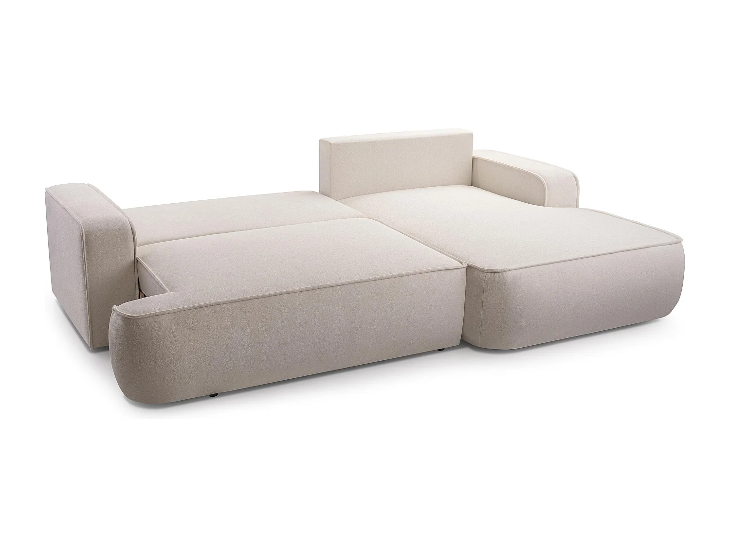 AX LIVING Ablia Sofa L Form mit Schlaffunktion Creme Ecksofa 267 cm R