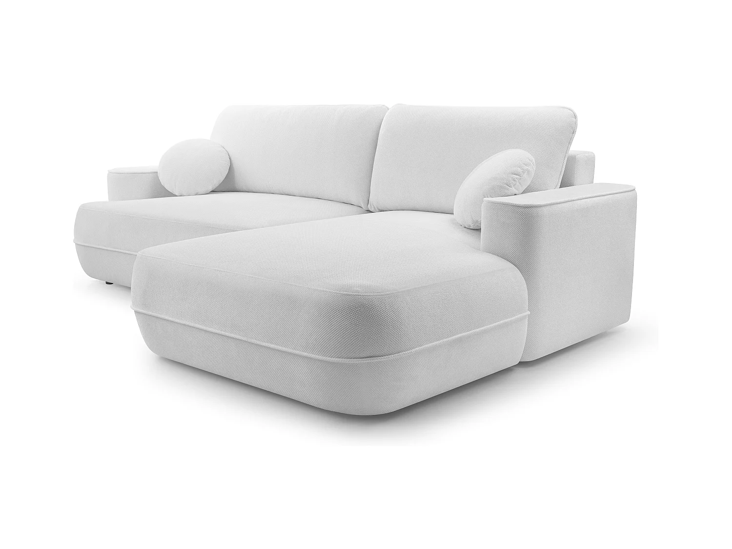 AX LIVING Beige hoekbank met slaapfunctie Peoni 267cm met bedlade R