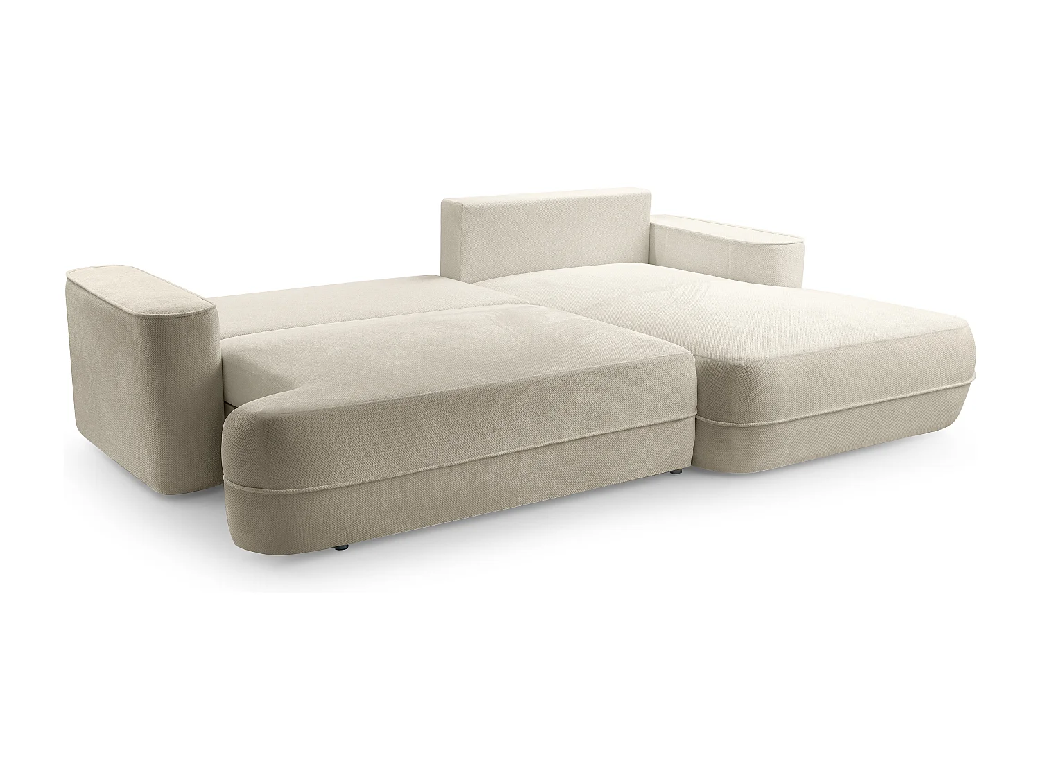 AX LIVING Ecksofa beige mit Schlaffunktion Peoni 267 cm breit modern R