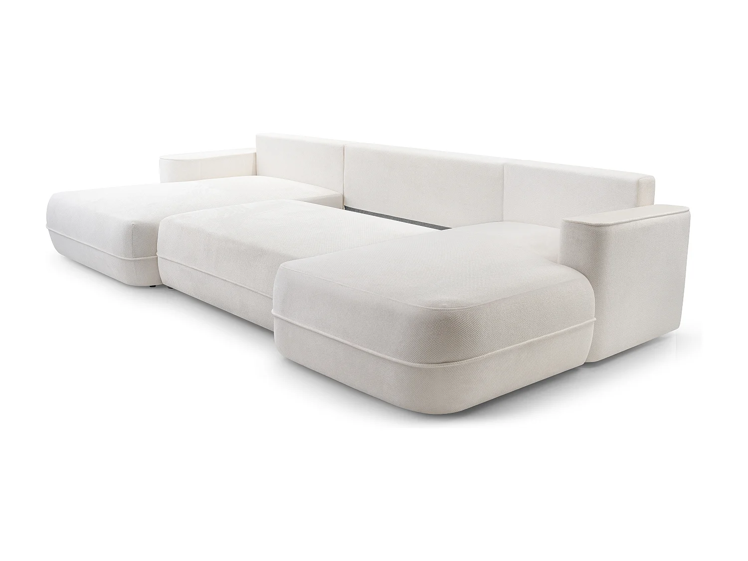 AX LIVING U bankstel witte hoekbank met slaapfunctie Peoni 364 cm