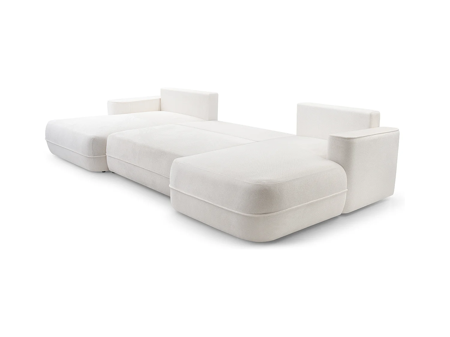 AX LIVING U bankstel witte hoekbank met slaapfunctie Peoni 364 cm