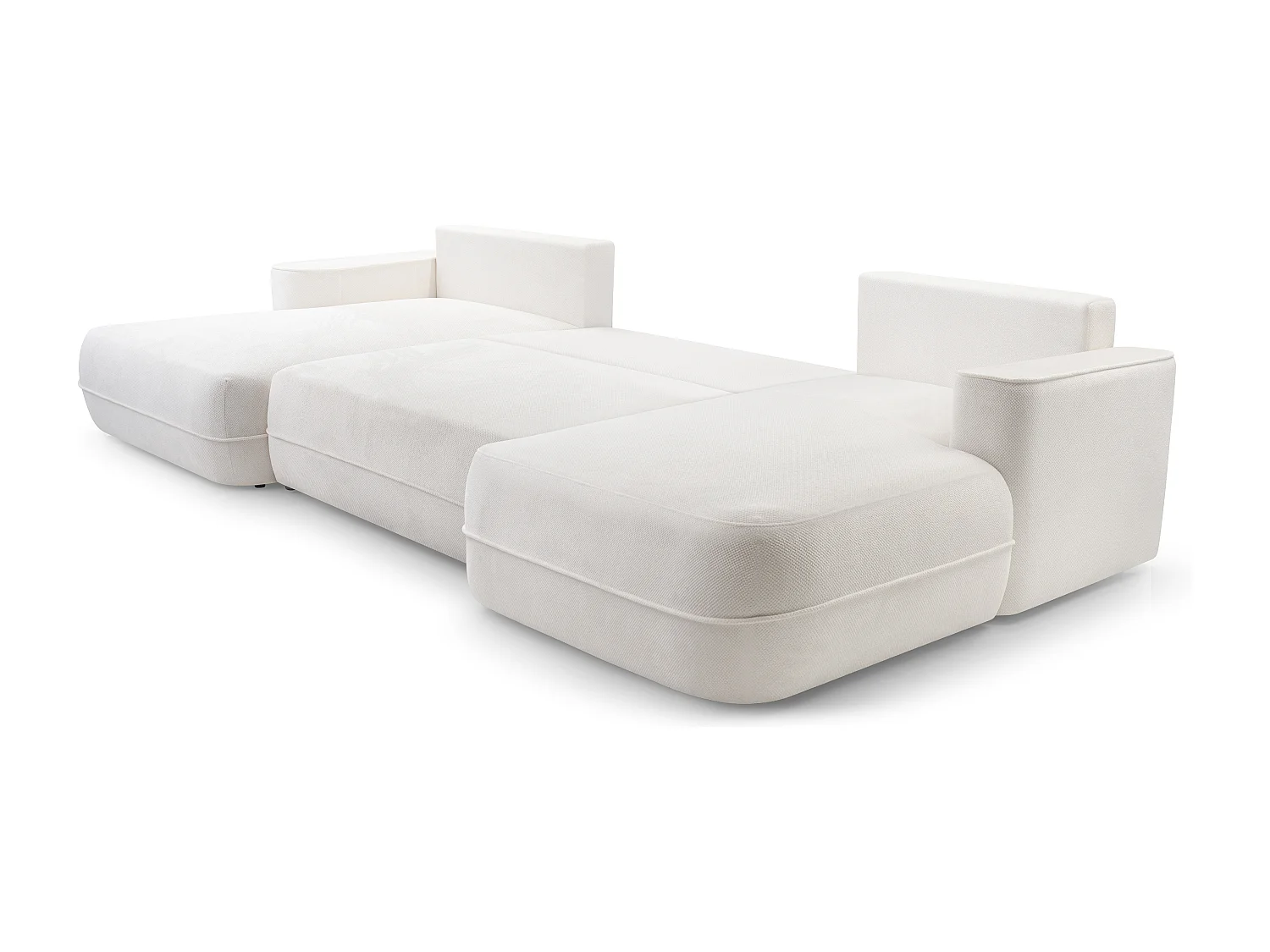 AX LIVING Canapé en U avec fonction lit Peoni 364 cm blanc élégant