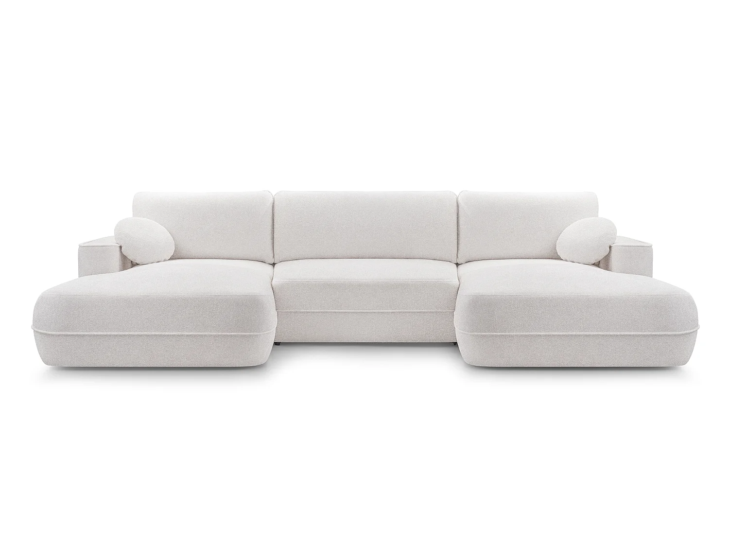 AX LIVING Canapé en U avec fonction lit Peoni 364 cm blanc élégant