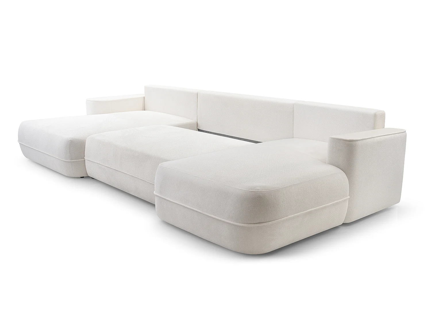 AX LIVING Canapé en U avec fonction lit Peoni 364 cm blanc élégant