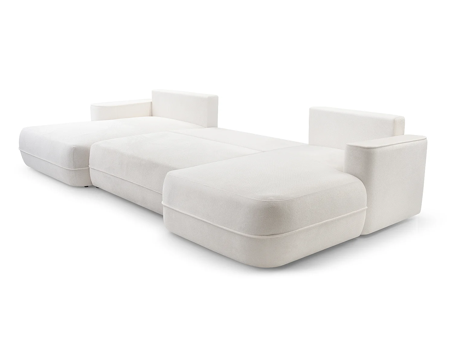 AX LIVING Canapé en U avec fonction lit Peoni 364 cm blanc élégant