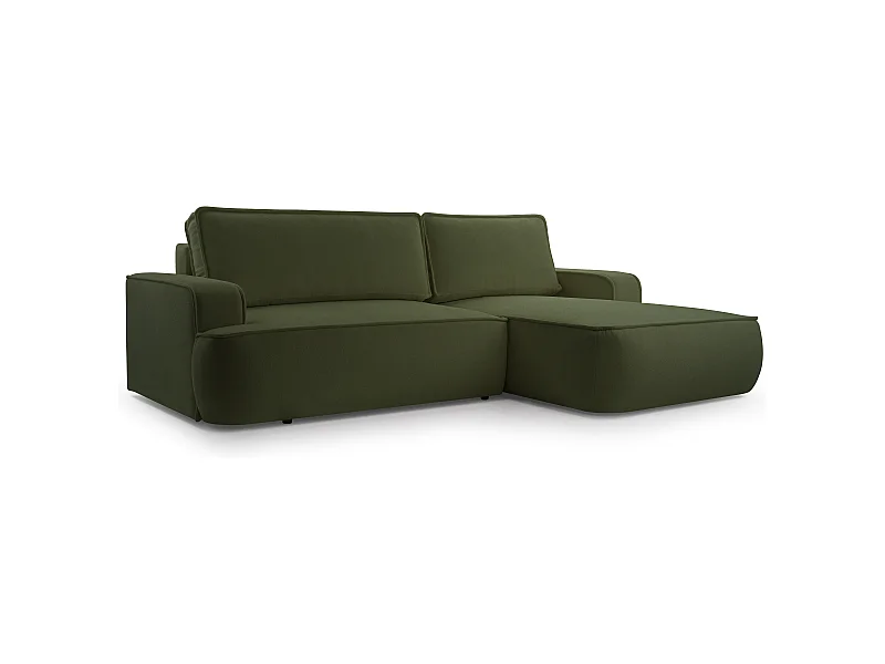 AX LIVING Ablia Sofa L Form mit Schlaffunktion Dunkelgrün 267 cm R