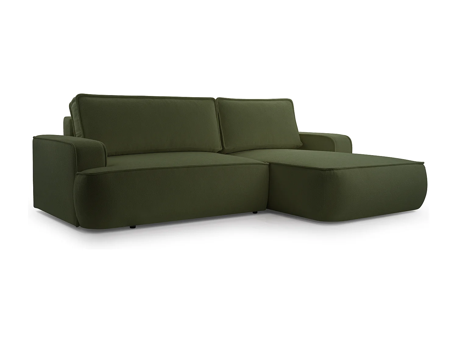 AX LIVING Ablia Sofa L Form mit Schlaffunktion Dunkelgrün 267 cm R