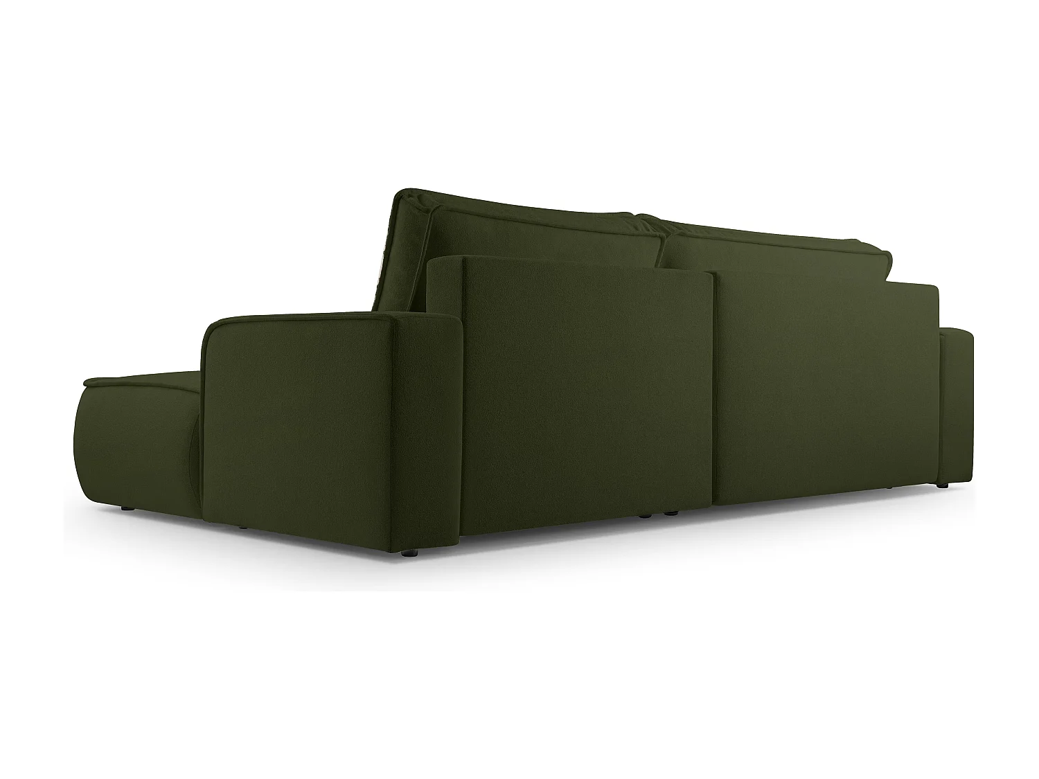 AX LIVING Canapé en L avec fonction lit Ablia 267 cm vert foncé D