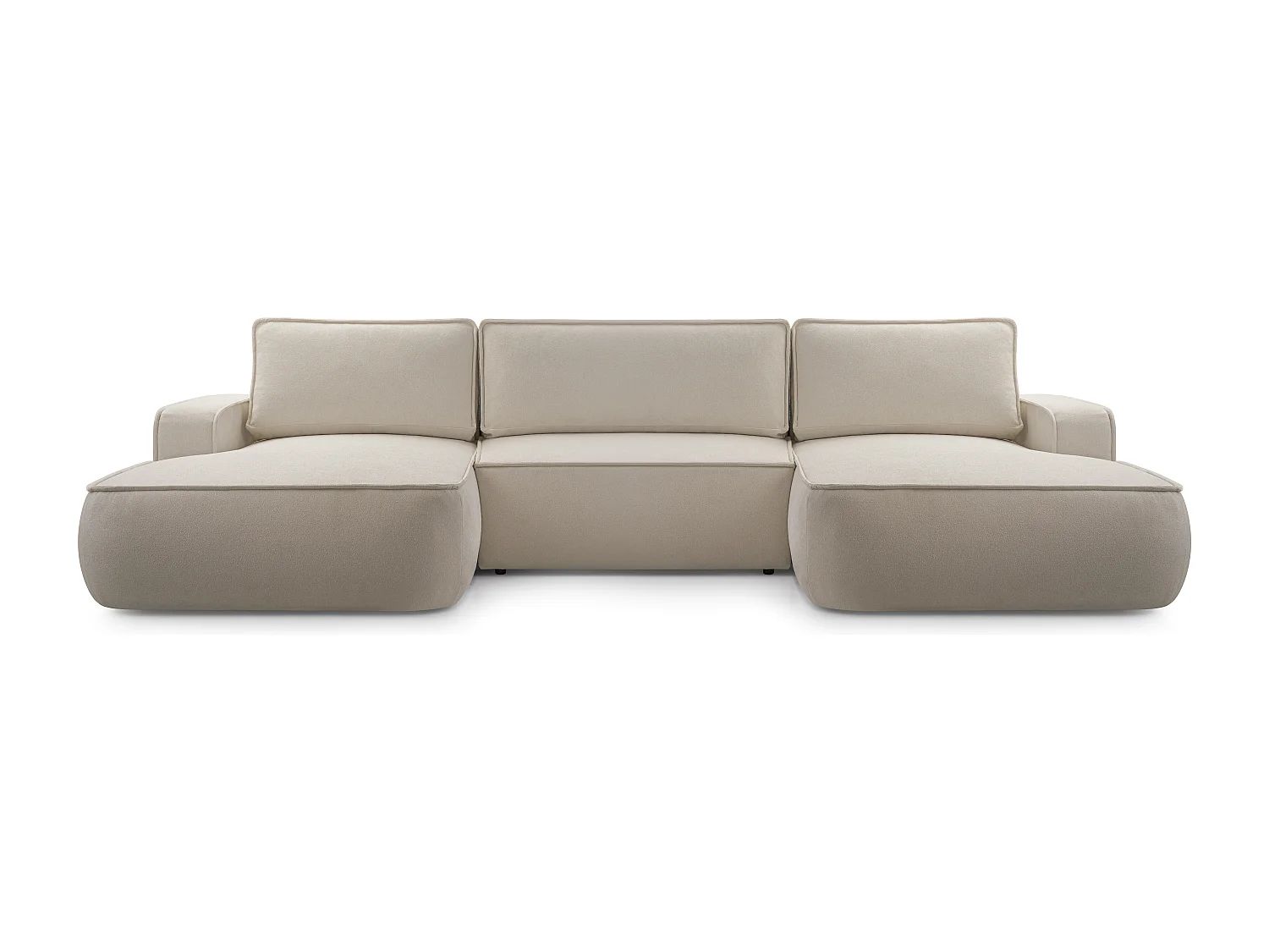 AX LIVING Bank in u vorm Ablia beige hoekbank met slaapfunctie 364 cm