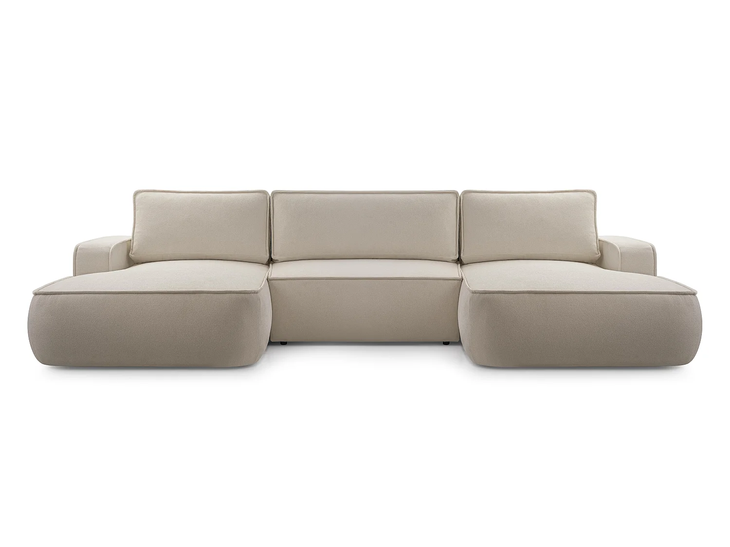 AX LIVING Canapé en U avec fonction lit Ablia 364 cm beige