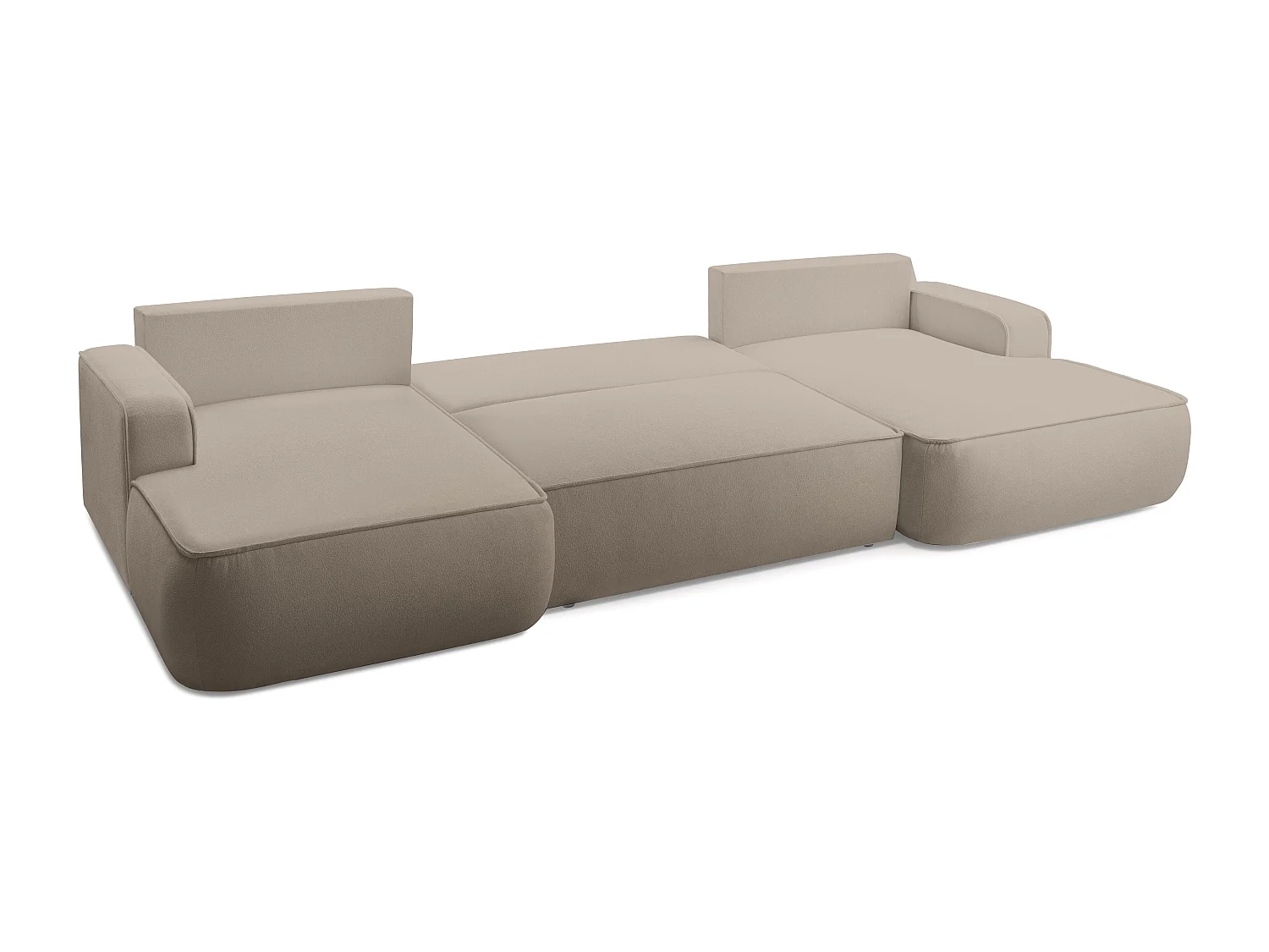 AX LIVING Canapé en U avec fonction lit Ablia 364 cm beige