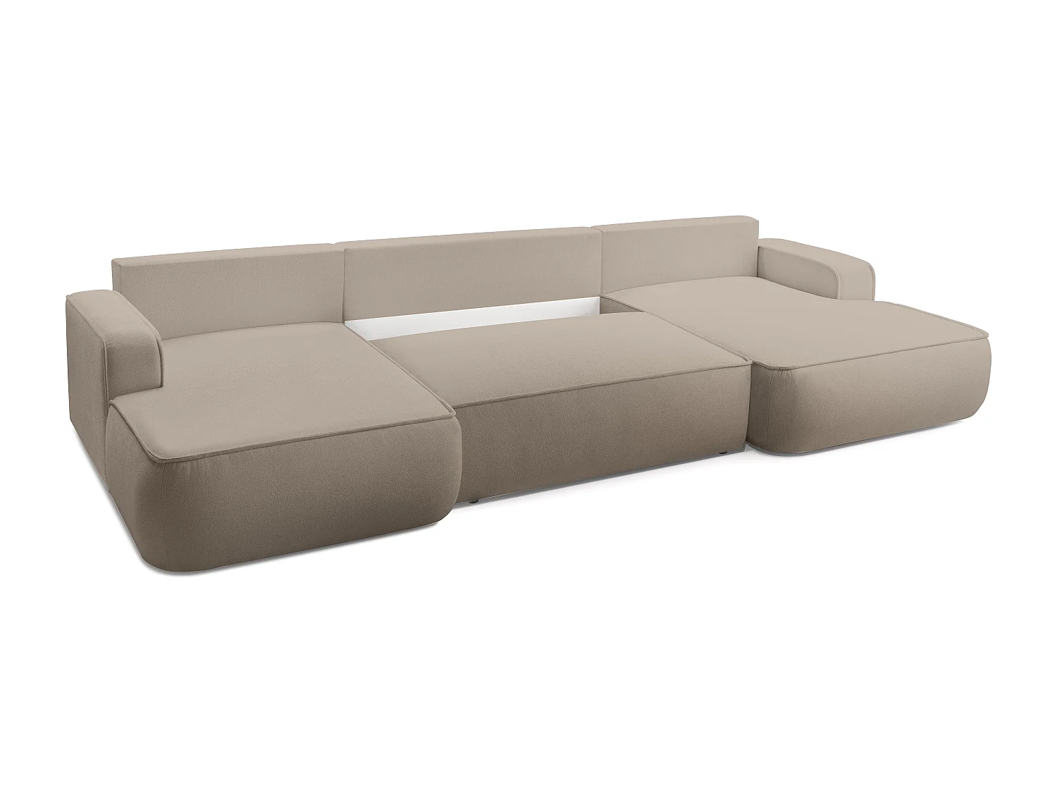 AX LIVING Canapé en U avec fonction lit Ablia 364 cm beige