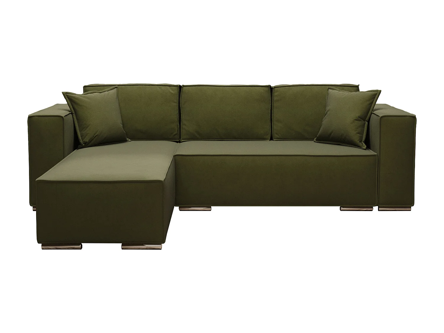 AX LIVING Grün Ecksofa mit Schlaffunktion Vinoria L-Form 255 cm L
