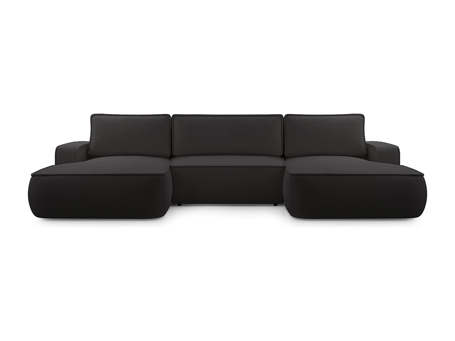 AX LIVING Bank in u vorm Ablia zwarte hoekbank met slaapfunctie 364 cm