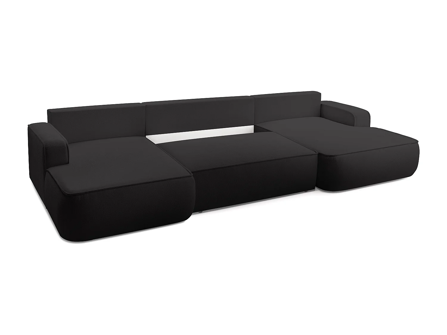 AX LIVING Canapé en U avec fonction lit Ablia 364 cm noir