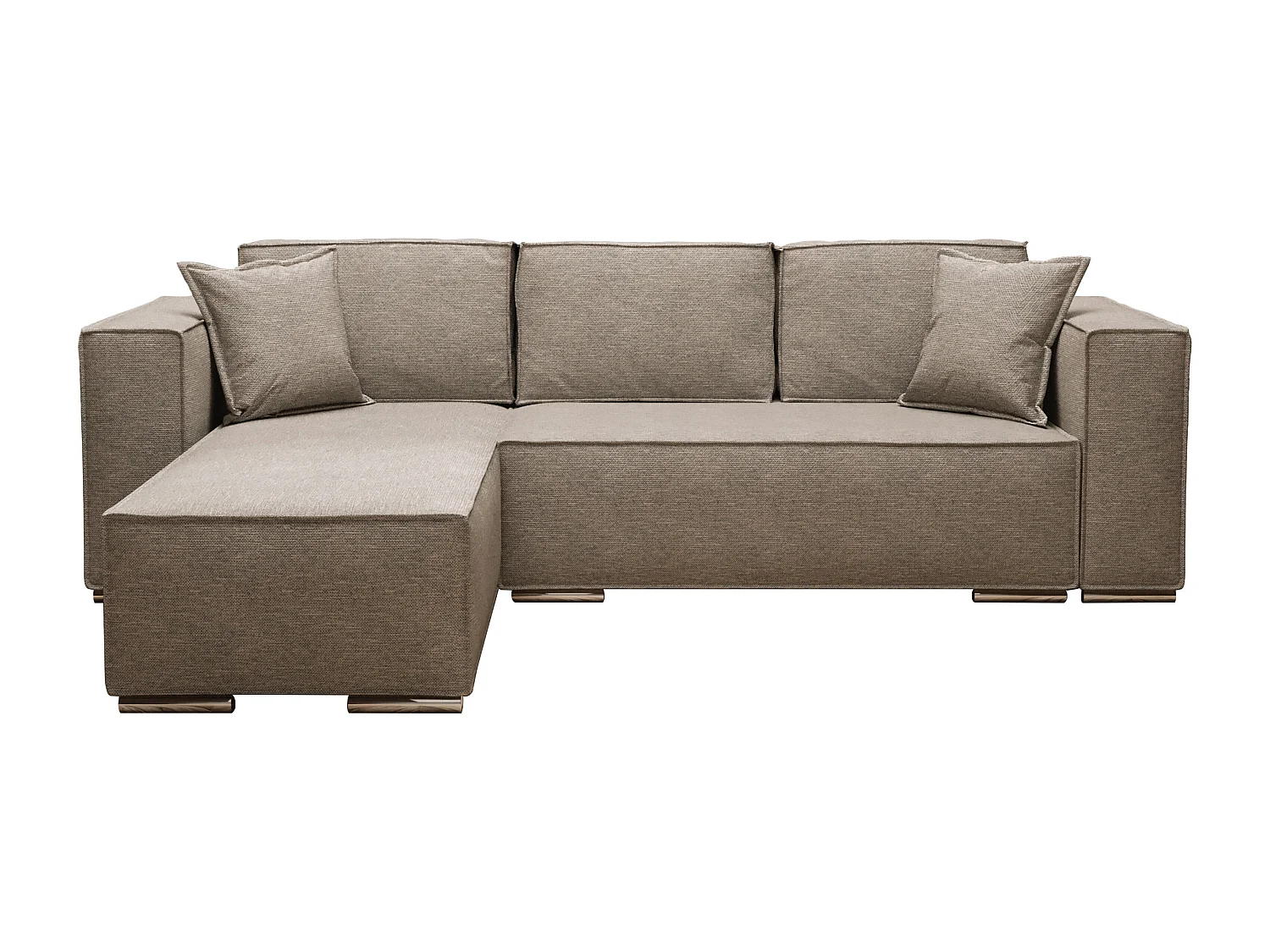 AX LIVING Beige Ecksofa mit Schlaffunktion Vinoria, L-Form, 255 cm L