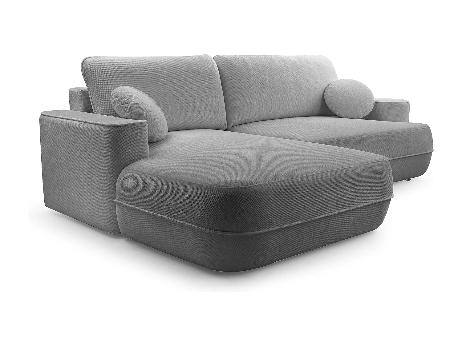 AX LIVING Hellgrau Ecksofa mit Schlaffunktion Peoni 267 cm modern L