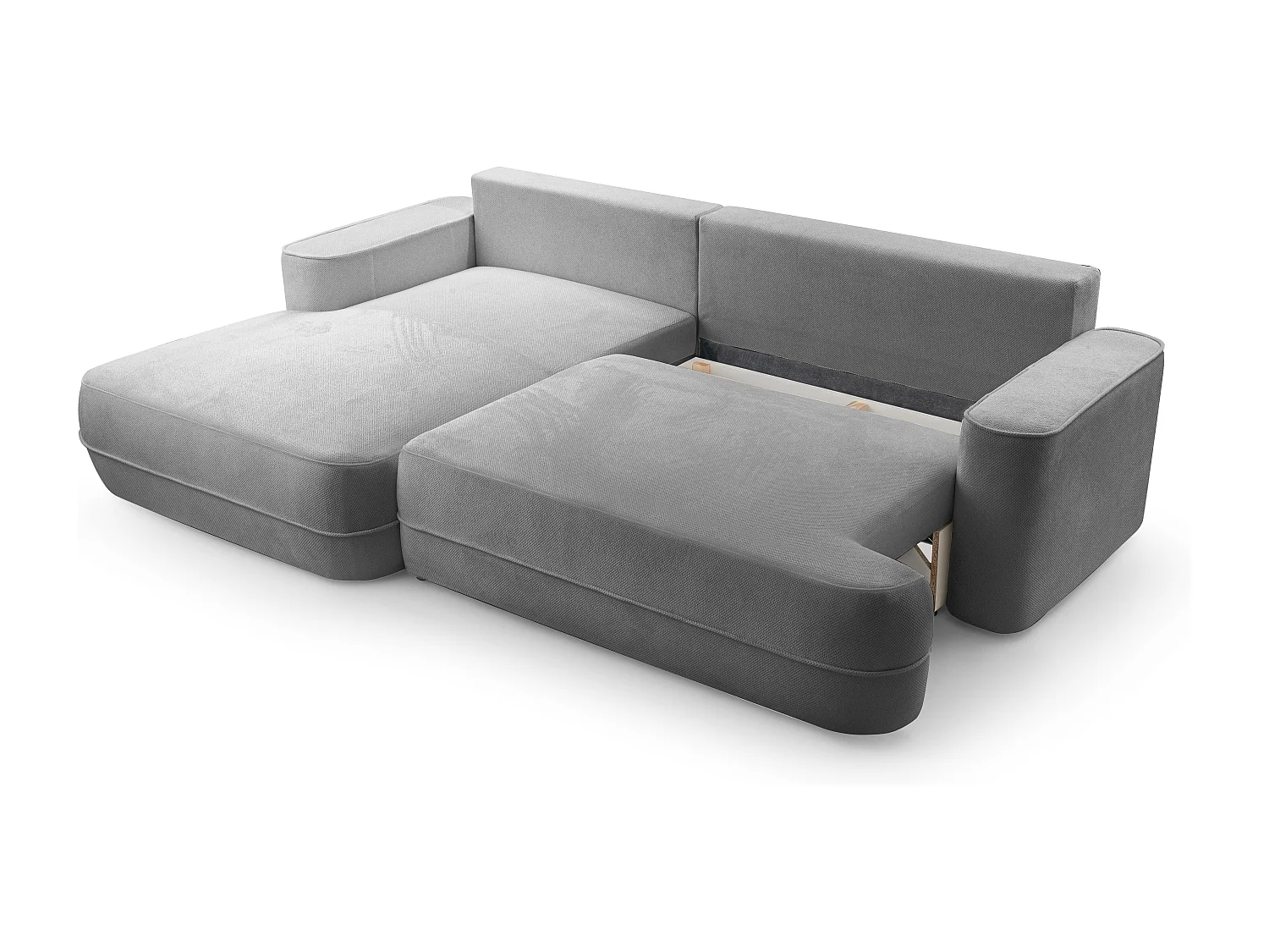 AX LIVING Hellgrau Ecksofa mit Schlaffunktion Peoni 267 cm modern L