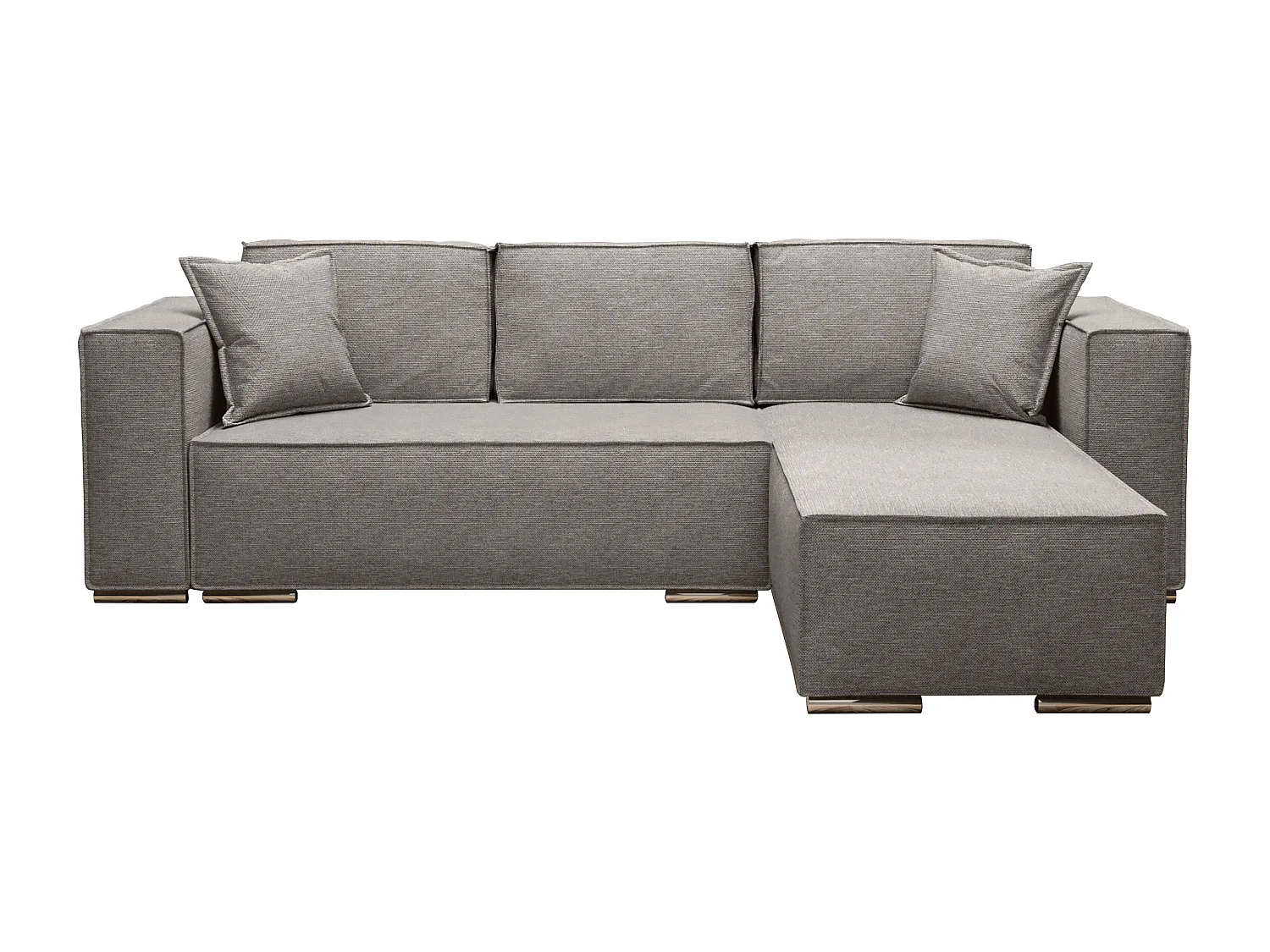 AX LIVING Hellgrau Ecksofa mit Schlaffunktion Vinoria L-Form 255 cm R