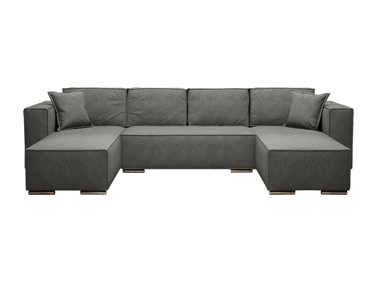AX LIVING Ecksofa mit Schlaffunktion Dunkelgrau U-Form Vinoria 327 cm