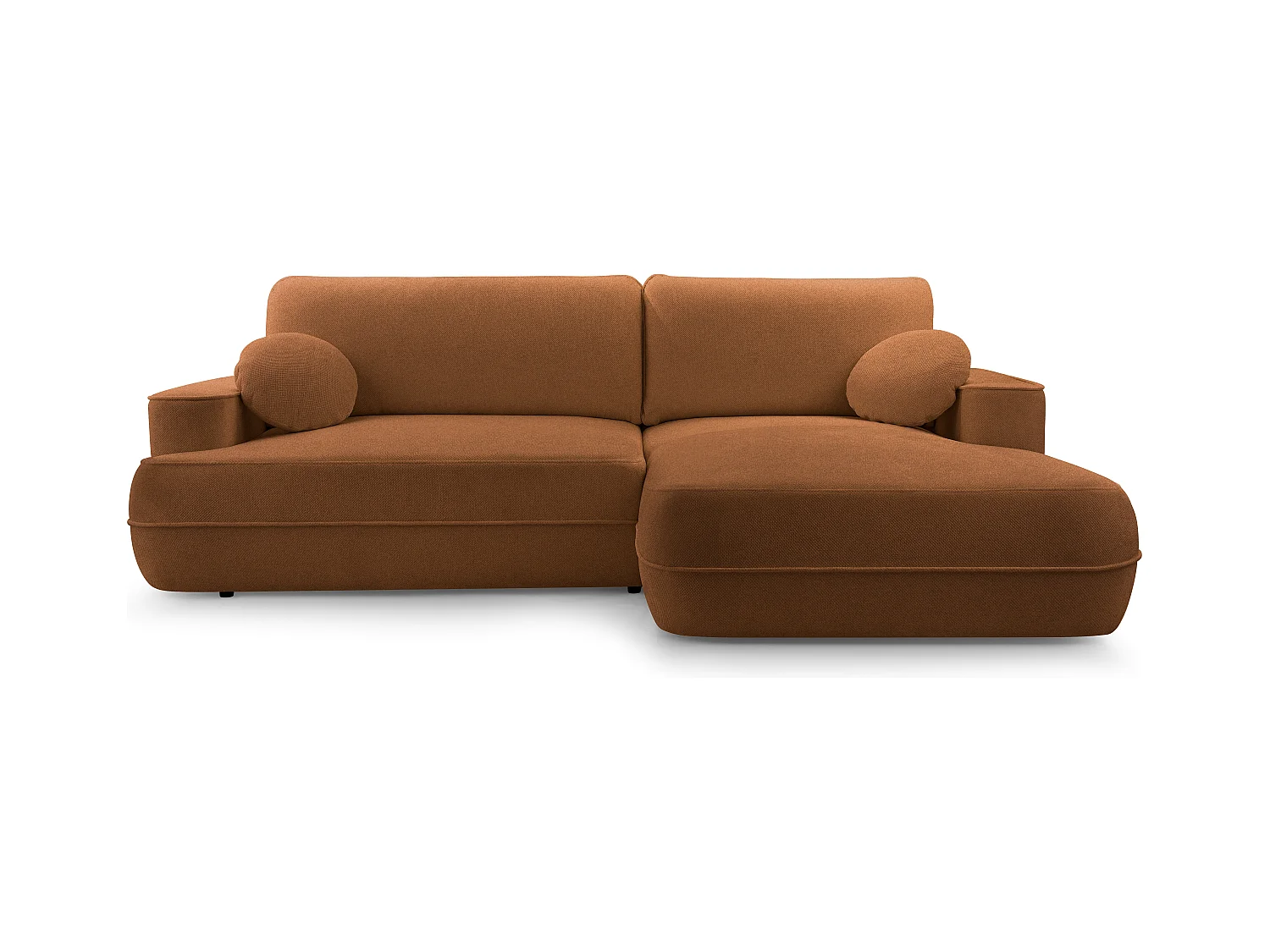 AX LIVING Ecksofa mit Schlaffunktion Peoni 267cm kupferfarbener Stil R