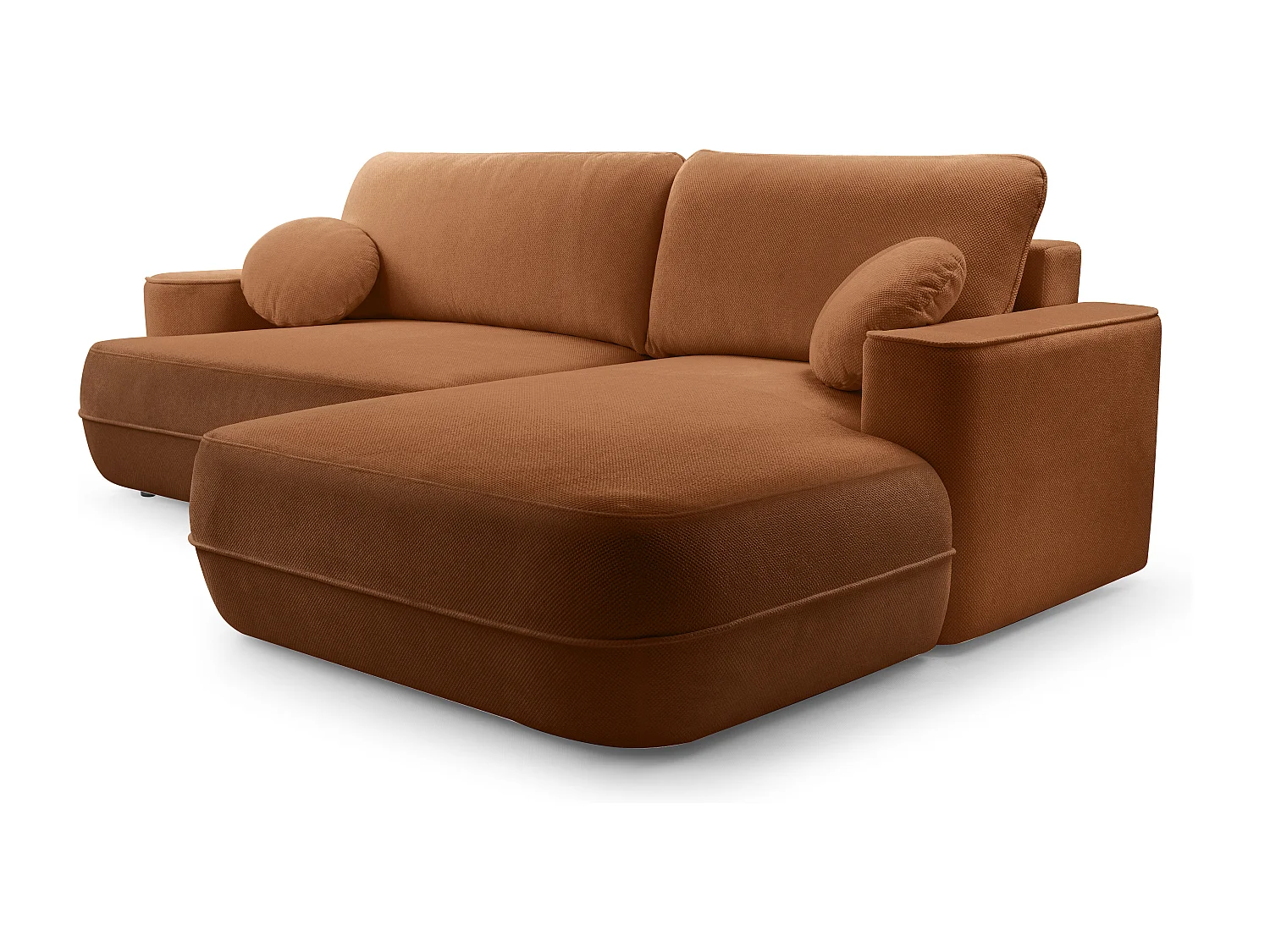 AX LIVING Ecksofa mit Schlaffunktion Peoni 267cm kupferfarbener Stil R