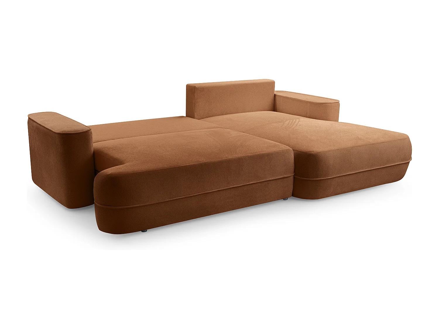 AX LIVING Ecksofa mit Schlaffunktion Peoni 267cm kupferfarbener Stil R