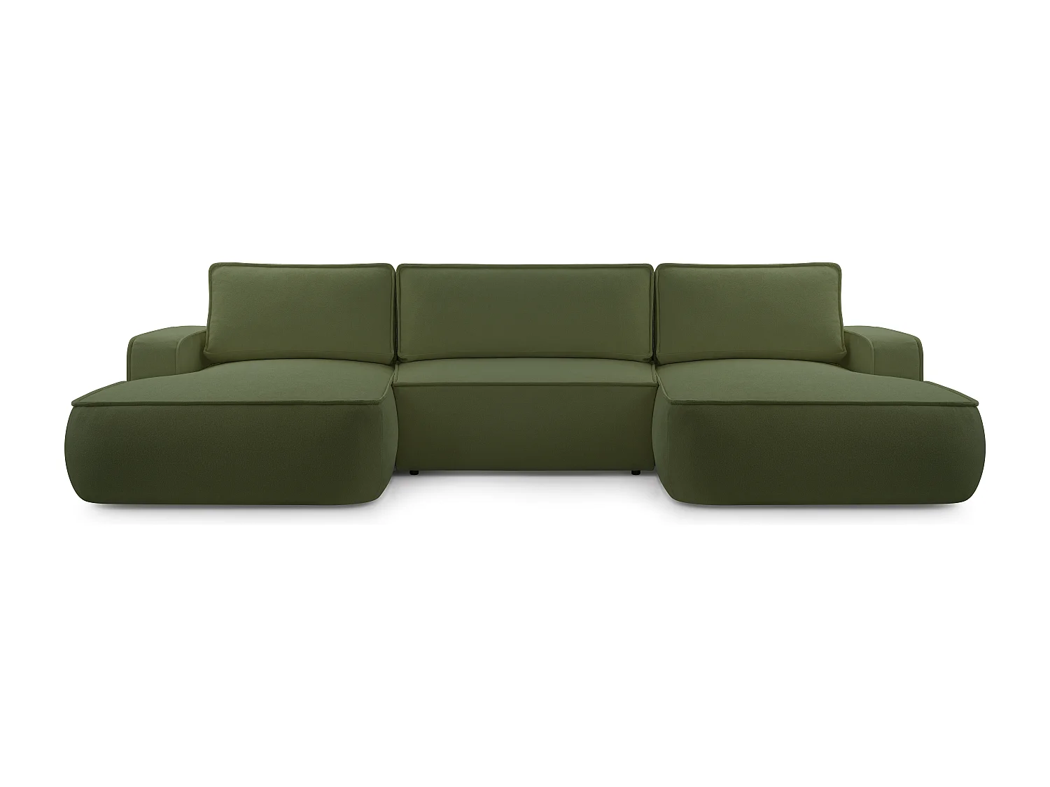AX LIVING Ablia Sofa U-Form mit Schlaffunktion Dunkelgrün 364 cm