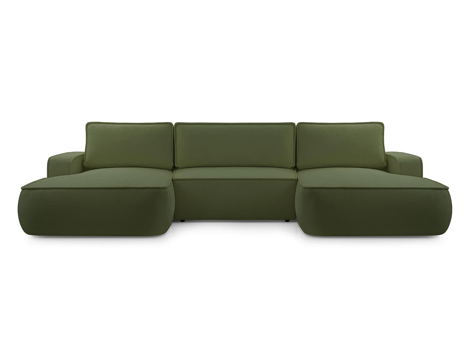AX LIVING Ablia Sofa U-Form mit Schlaffunktion Dunkelgrün 364 cm
